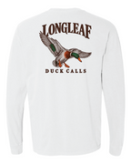 White Longleaf Mallard LS Tee, back view